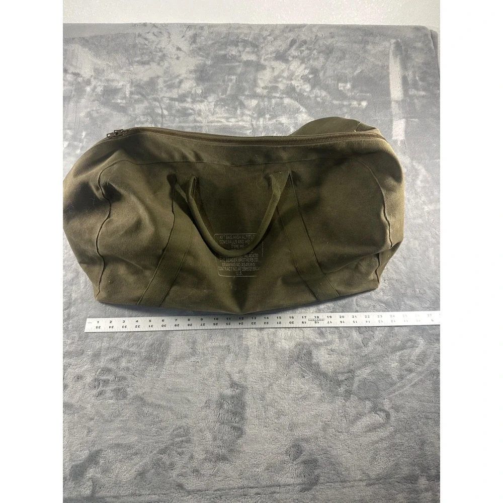 Vintage US Military Kit Bag High Altitude MF-1 Berger Brothers Canvas Duffel OD